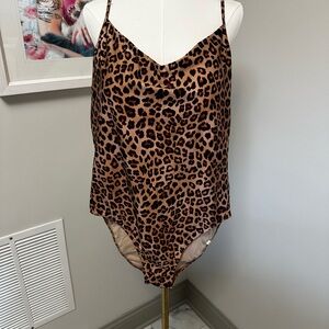 summersalt Leopard Print One-Piece Swimsuit - Brown & Black